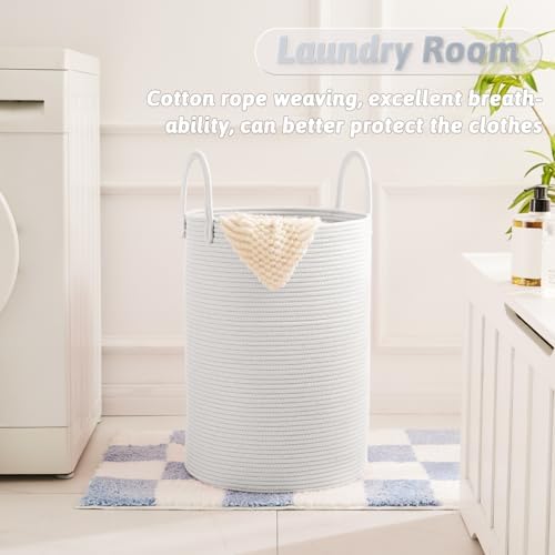 Artfeel Laundry Basket, Woven Cotton Rope Laundry Hamper, 40L - Image 5