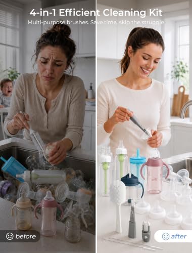 Termichy Baby Bottle Brush Set: 2 Pack Kit 360° Clean All Feeding Essential - Image 2