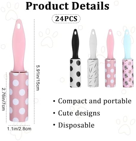 24 Pcs Mini Lint Roller Travel Size - Image 2