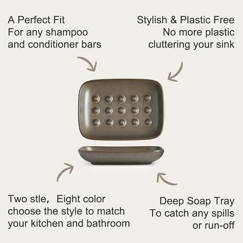 Miamolo Soap Dish for Shower, Bar Soap Holder, Raised Design No Mushy Soap - Image 3