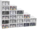 Clear Plastic Shoe Storage Boxes 20 Pack Stackable Shoe Cabinet Organizer by Gbonklong