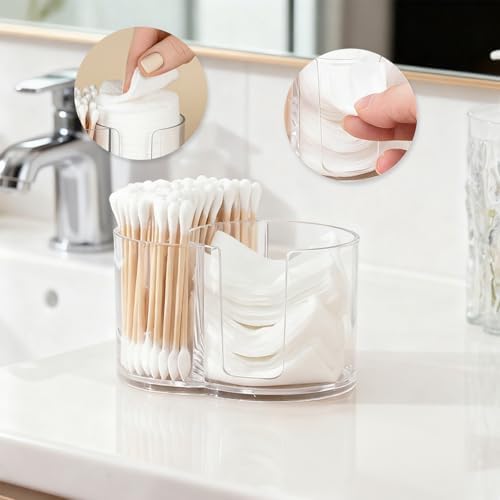 Qtip Holder, Q Tip Holder for Bathroom, Cotton Swab Round Holder Dispenser - Image 4