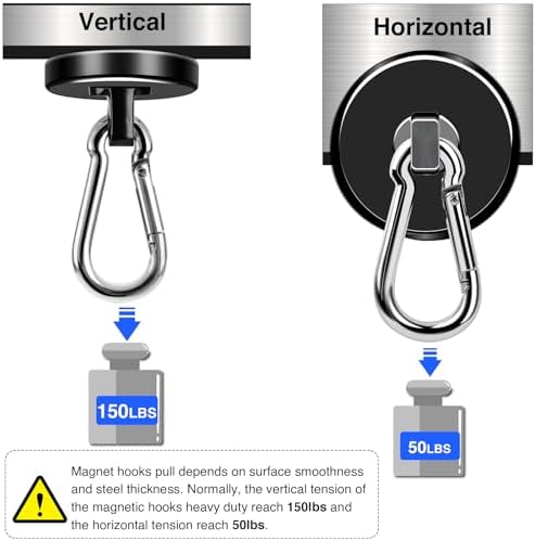 LOVIMAG Magnetic Hooks 150 LBS Strong Magnets Cruise 6Pack Magnet - Image 3