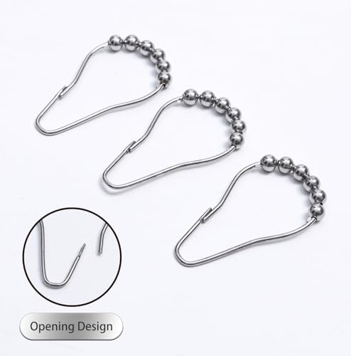 Shower Curtain Rings Hooks, Rust Proof Stainless Steel Hooks - Image 2