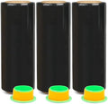 3 Pack Industrial Strength Black Stretch Wrap Film 12" x 1000 Ft 80 Gauge Thick by Unknown