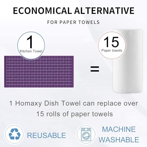 Homaxy 100% Cotton Terry Kitchen Towels, 7 Pack - Image 7