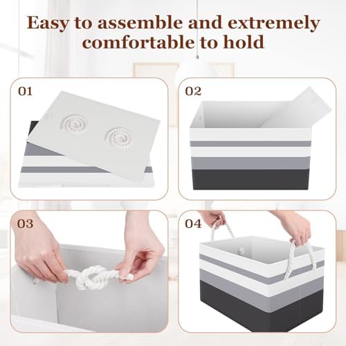 Fab totes Storage Bins 3-Pack, Foldable Storage Baskets - Image 5