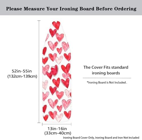 Love Red Heart Ironing Board Cover 15″x54″ Valentines Day Ironing Pad Covers - Image 5