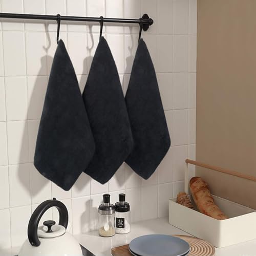 SINLAND Microfiber Cleaning Cloth Kitchen Dish Cloths 12x12in 12 Pack Black - Image 5