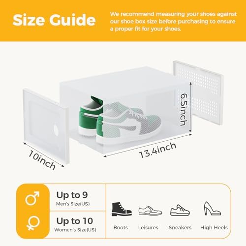 NEWBULIG 12 Pack Clear Shoe Storage Boxes, XXL-Stackable Sneaker Storage Case - Image 2