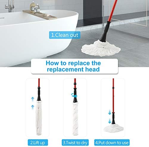 2 Pack Eyliden Twist Mop Microfiber Heads, - Image 6