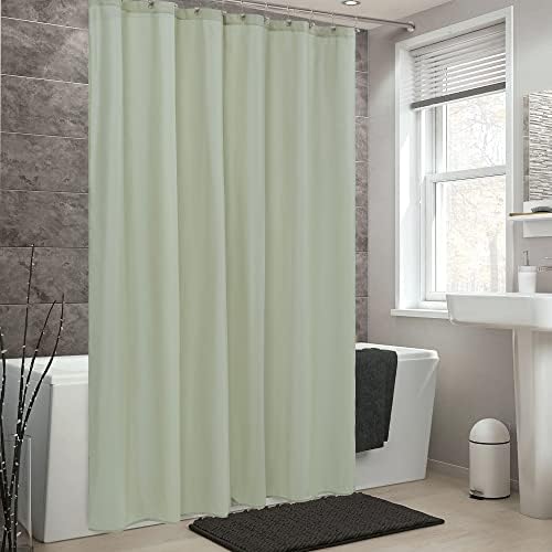 ALYVIA SPRING Sage Green Fabric Shower Curtain Liner Waterproof - Image 6