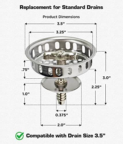 Highcraft 97633 Kitchen Sink Spin and Seal Basket Strainer Replacement - Image 3