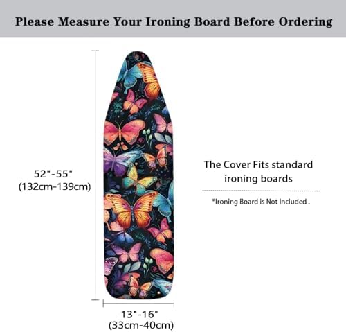 Flashideas Colorful Butterfly Ironing Board Cover and Pad- 52" x 13" Iron Board - Image 6