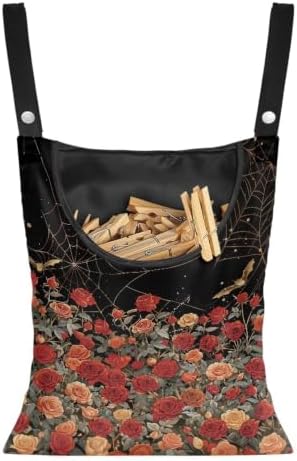 Vintage Rose Clothes Pin Bag Spider Web Clothes Pin Hanging Bag Fashion by CREAMIC