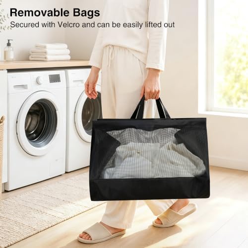 STO STO 3-Tier Vertical Rolling Laundry Hamper, Removable Bags - Image 5