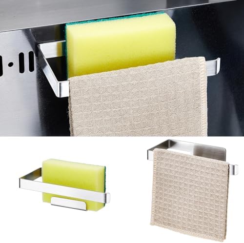 Sponge Holder for Kitchen Sink, Adhesive Dishcloth Holder, Dish Sponge Kitchen - Image 2