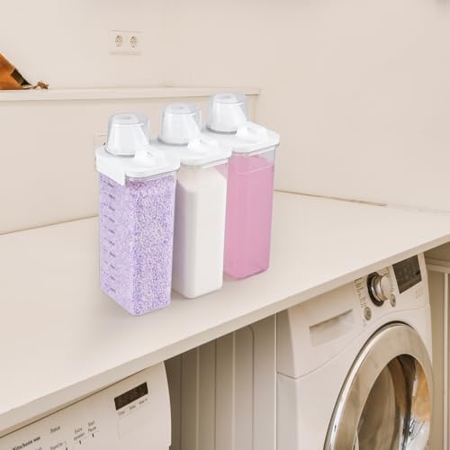 Sandmovie 3 Packs Laundry Detergent Dispenser, 78 Oz Clear Plastic Laundry Soap - Image 6