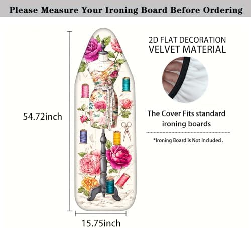 Nuxovilar Floral Mannequin Ironing Board Cover 15x54 Polyester - Image 4
