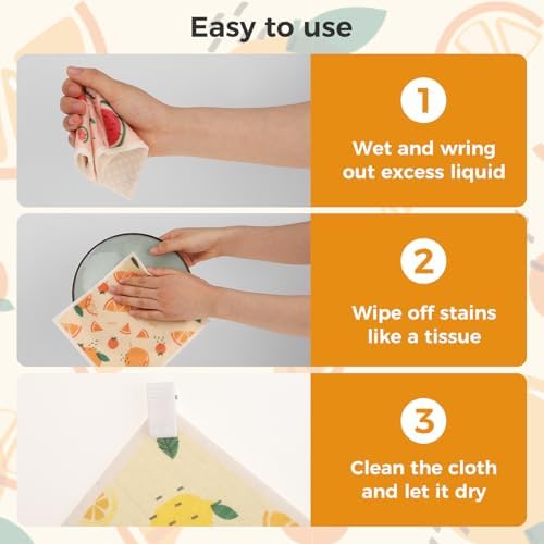 wlich 10 Pack Swedish Dishcloths, Reusable Kitchen Towels - Image 5