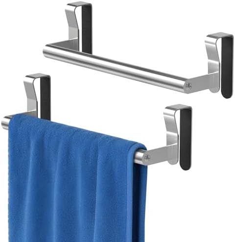STWWO Over Cabinet Towel Holder, Brushed Dish Towel Rack Bars by STWWO