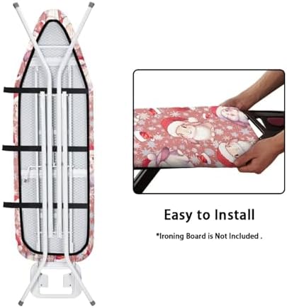Christmas Rabbit Ironing Board Cover, Winter Snowflake Cute Bunny Print - Image 4