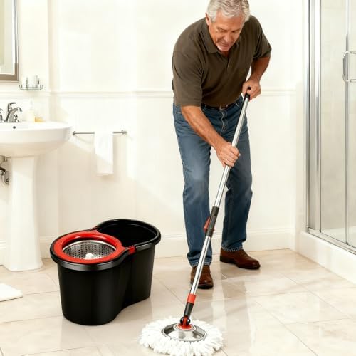Spin Mop and Bucket with Wringer Set, 360°Rotating Head Mop Bucket System - Image 6