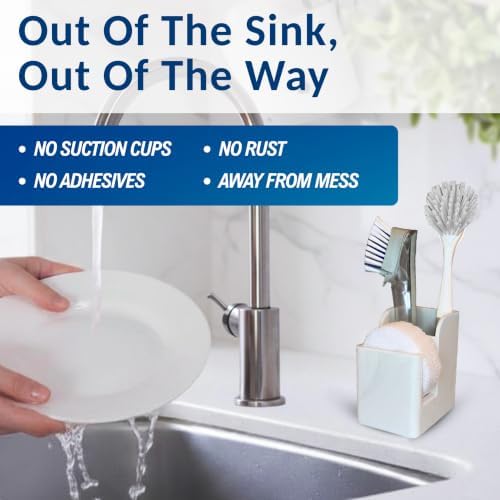 Spacewiser Silicone Sink Caddy – Sponge Dish Brush Holder - Image 6