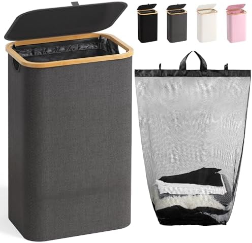 Bathola Laundry Hamper with Lid, Laundry Basket with Removable Bag by Bathola
