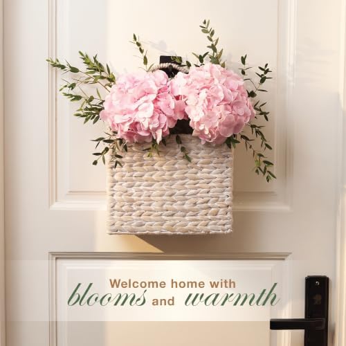 84ECO Set of 2 White Wicker Hanging Baskets - Image 3