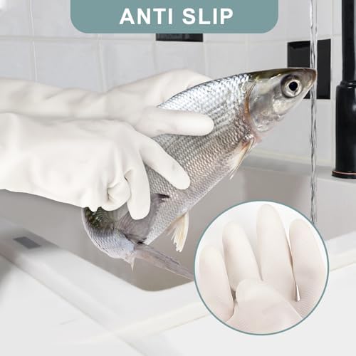 2 Pairs, 15 Inches, Nitrile Cleaning Gloves, Kitchen Dishwashing Gloves - Image 5