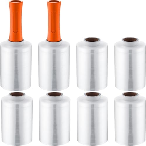 Jutom 8 Pcs Mini Stretch Film Industrial Shrink Wrap Roll Plastic Film by Jutom