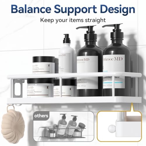 YASONIC Shower Caddy Adhesive, Rustproof Shower Organizer, Large Capacity - Image 6