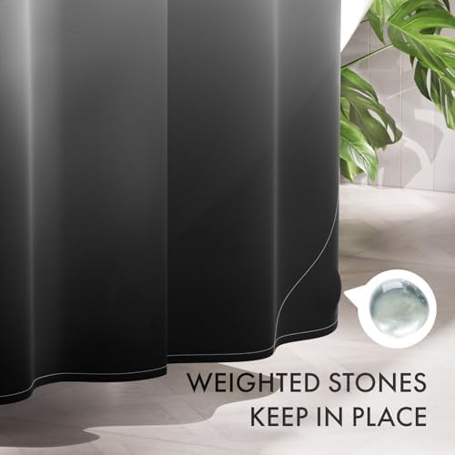 AmazerBath Shower Curtain, Cloth Ombre Black Shower Curtain Set - Image 7
