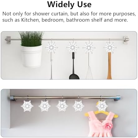 12pcs Christmas Snowflake Shower Curtain Hooks - Image 7