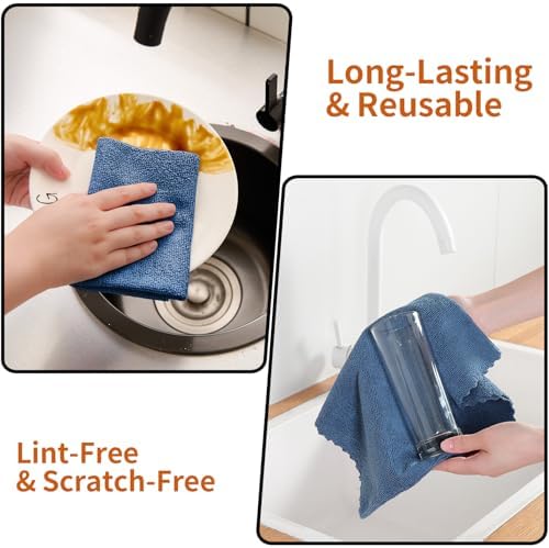 80 Pack Microfiber Cleaning Cloth Roll, Lint Free Rags & Tear Away Reusable - Image 5