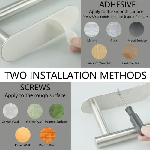 Paper Towel Holder with 2 Hooks-Under Cabinet Paper Towel Holder - Image 5