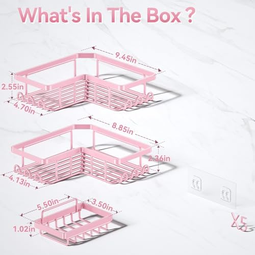 YASONIC Corner Adhesive Shower Caddy, - Image 7