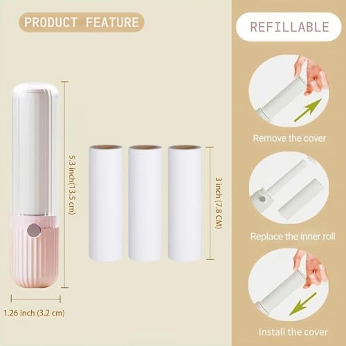 Mini Lint Roller for Clothes Reuseable Pocket Lint Remover for Travel, Portable - Image 2