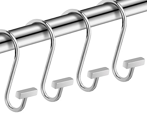 Chrome Shower Curtain Hooks, Polished Silver Shower Curtain Rings - Image 2