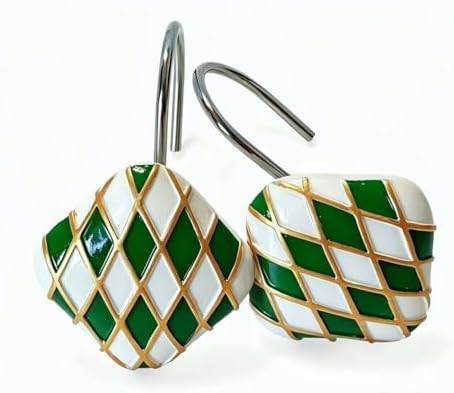 Decorative Geometric Shower Curtain Hooks, Rustproof Metal Shower Hooks - Image 3
