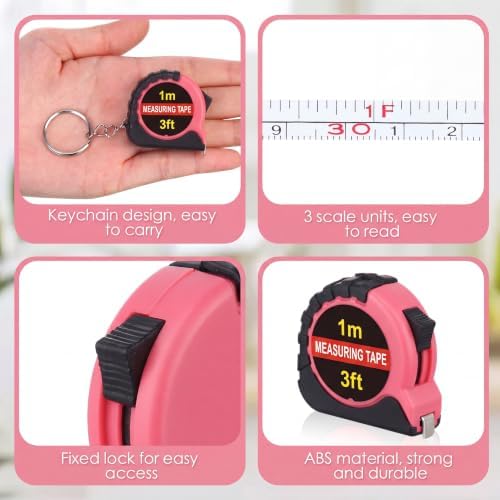 Kanayu 50 Pcs Mini Tape Measure Keychains 3 ft Small Retractable Measuring Tape - Image 3