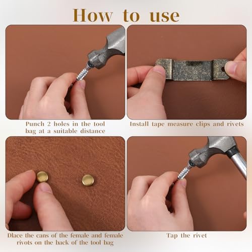 6 Pcs Tape Measure Clip Measuring Tape Holder Metal Measuring Tape Belt Holder - Image 3