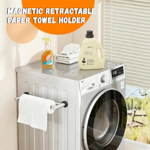 ULIBERMAGNET Magnetic Paper Towel Holder, Adjustable Length Towel Rack - Image 3