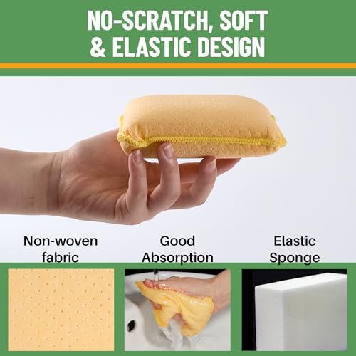 Evelots Car Windshield Cleaner, Defogging Chamois Sponges - Image 3