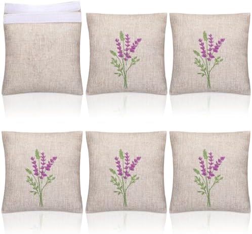 SATINIOR 6 Pack 6x6 Inch Embroidered Lavender Sachet Bags Sachet Empty Bags by SATINIOR