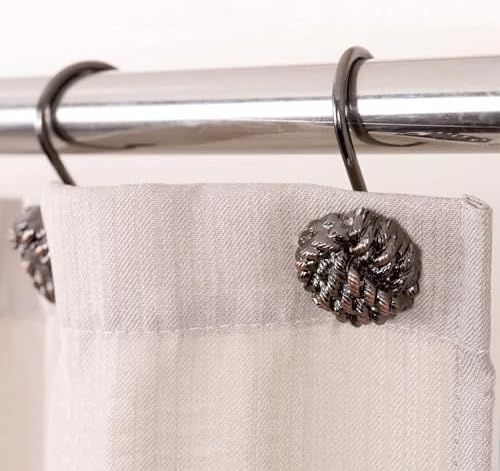 Vintage Bronze Shower Curtain Hooks: Rust Proof Metal Curtain Rings - Image 6