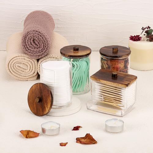 Tbestmax 4 Pack Qtip Holder Dispenser, 10/7oz Bathroom Container - Image 4