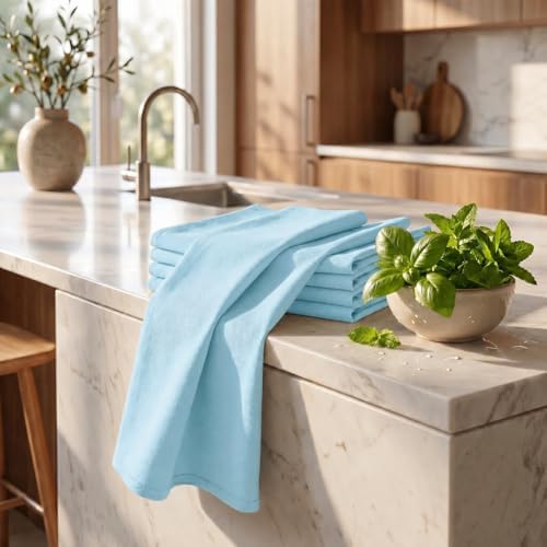 Urban Villa Kitchen Towels Cotton Dish Towels 20”x30” Aqua - Image 6