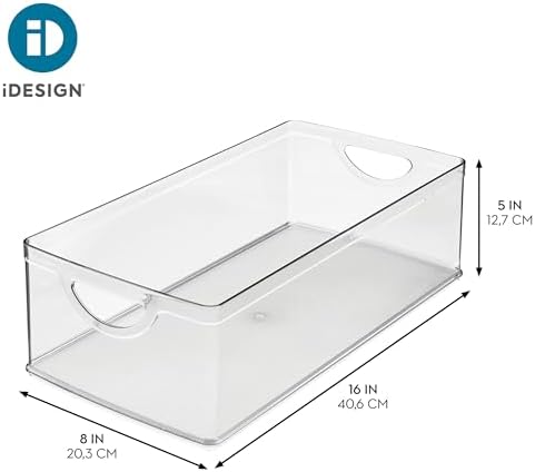 iDesign Stackable Clear Plastic Extra Long Storage Bin - Image 4